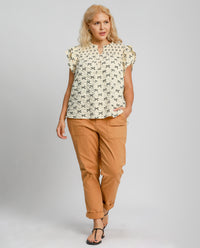 Solid Split Neck Top