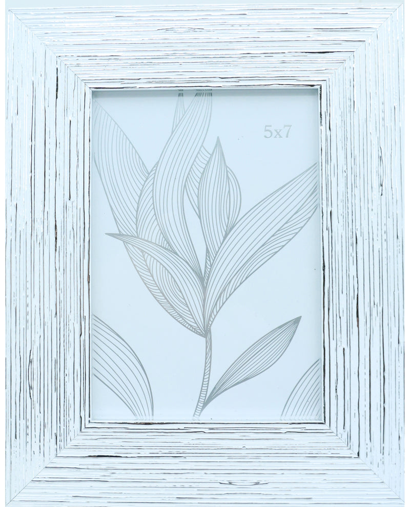 Textured White & Gold Picture Frame - 5x7