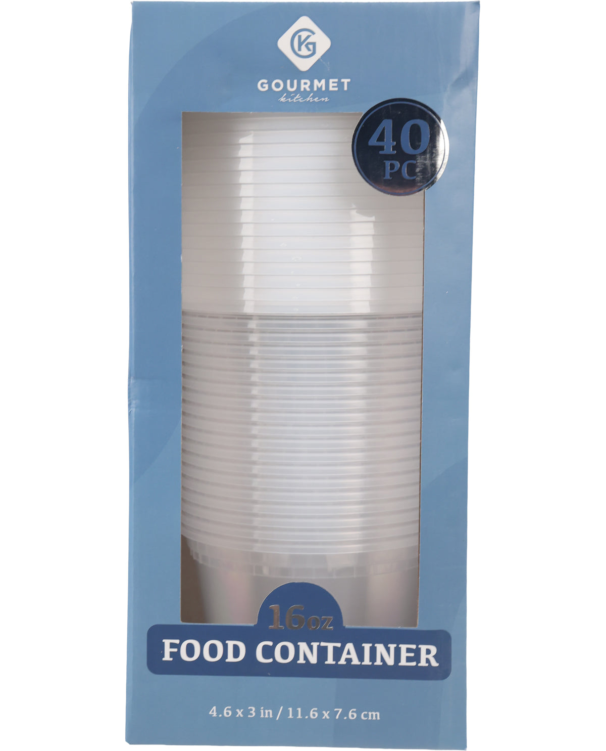 40pc 16oz Round Plastic Food Container