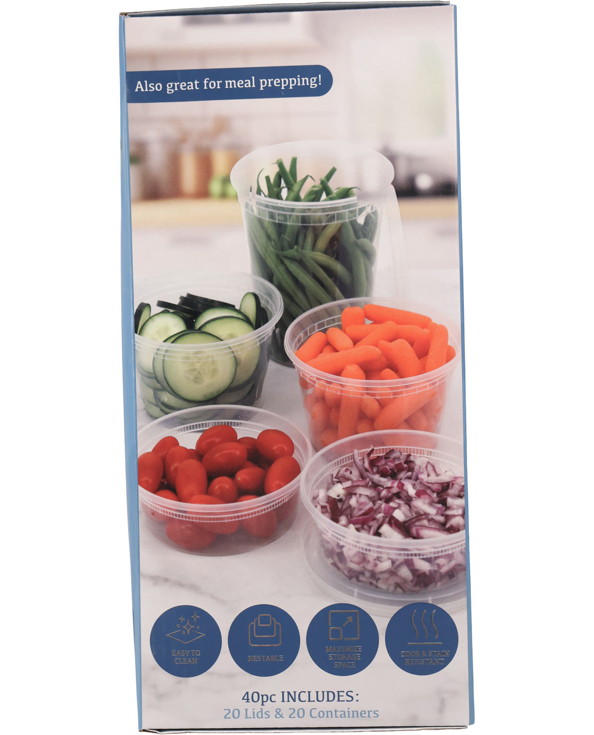 40pc 16oz Round Plastic Food Container