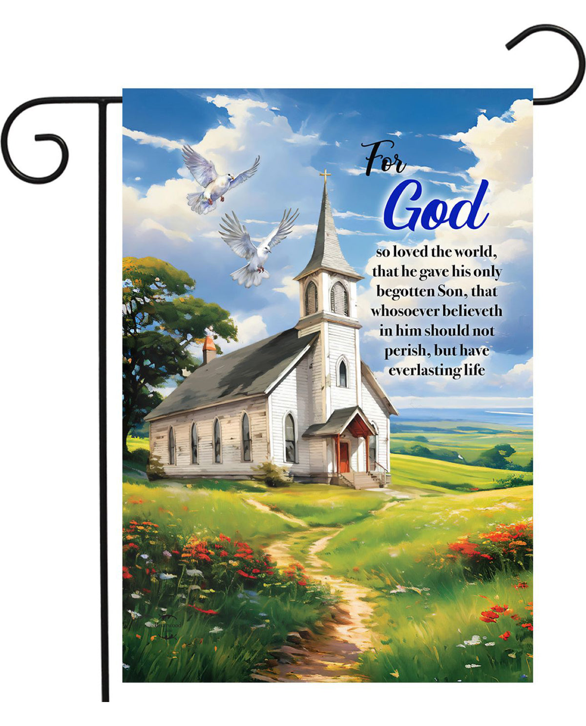 For God Church Garden Flag