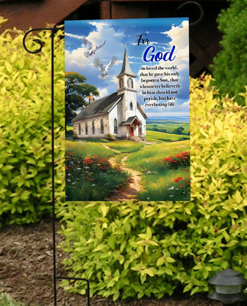 For God Church Garden Flag