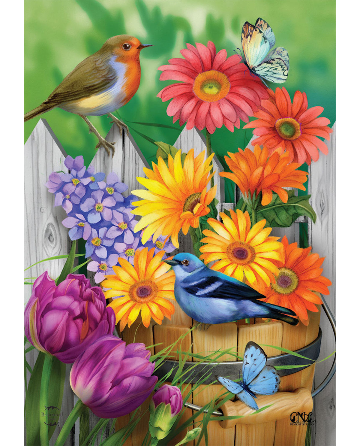 Birds and Blooms Garden Flag