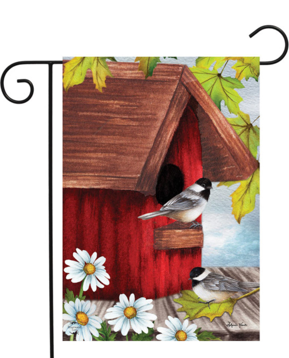 Birdhouse Friends Garden Flag