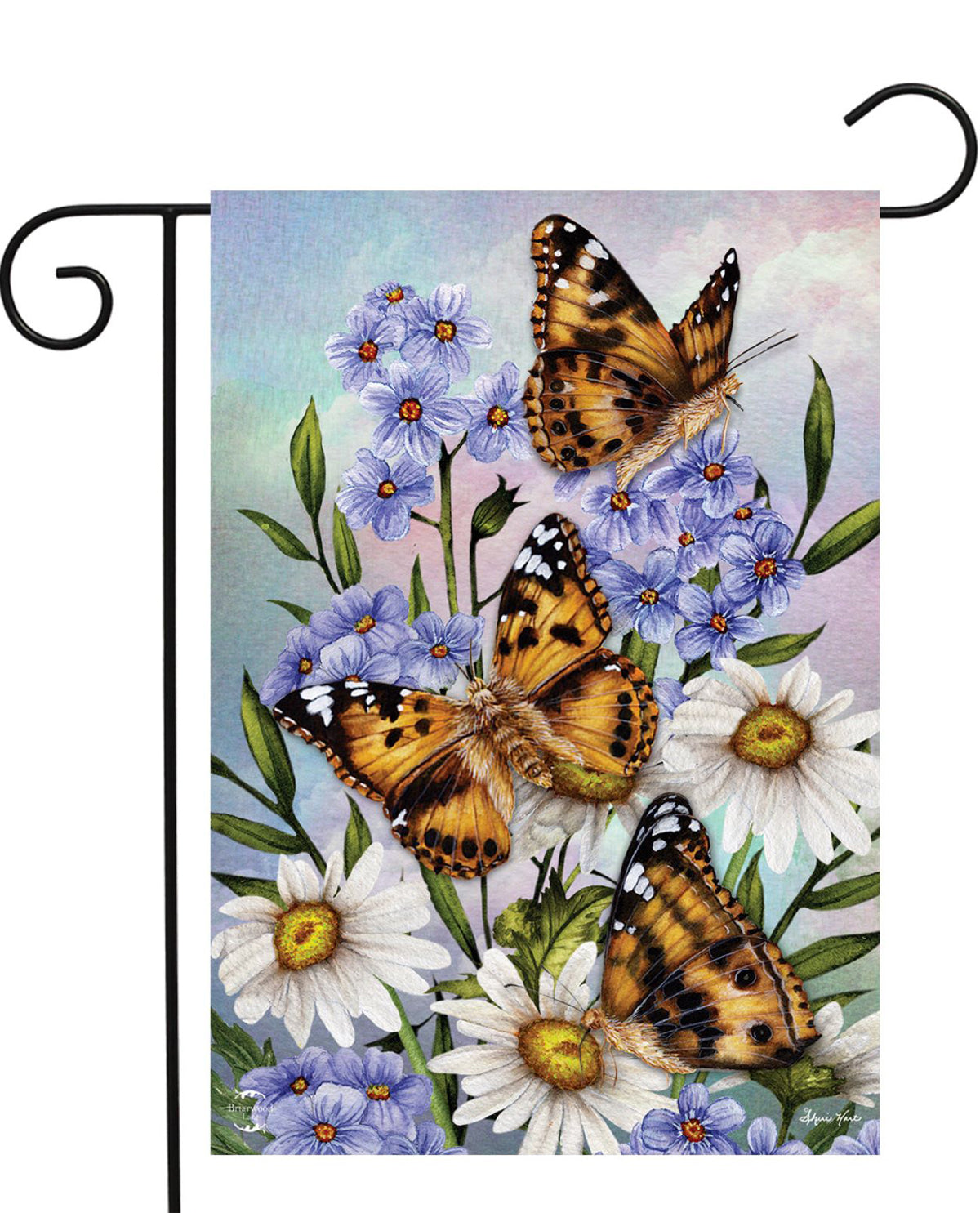 Daisies & Monarchs Garden Flag