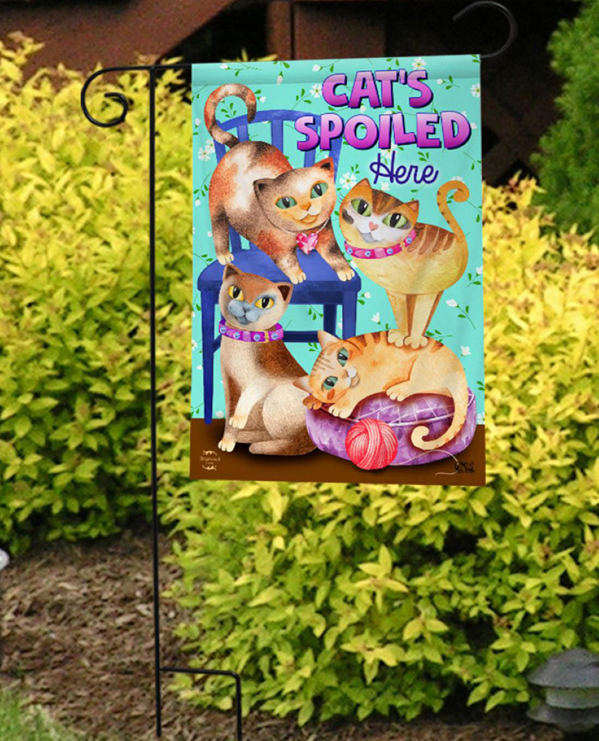 Cats Spoiled Here Garden Flag