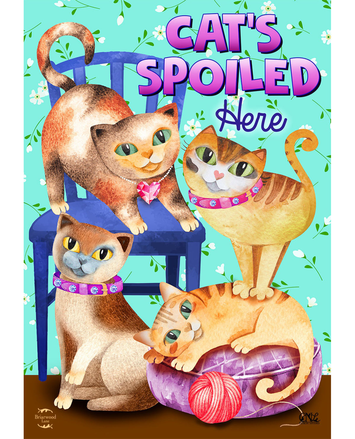 Cats Spoiled Here Garden Flag