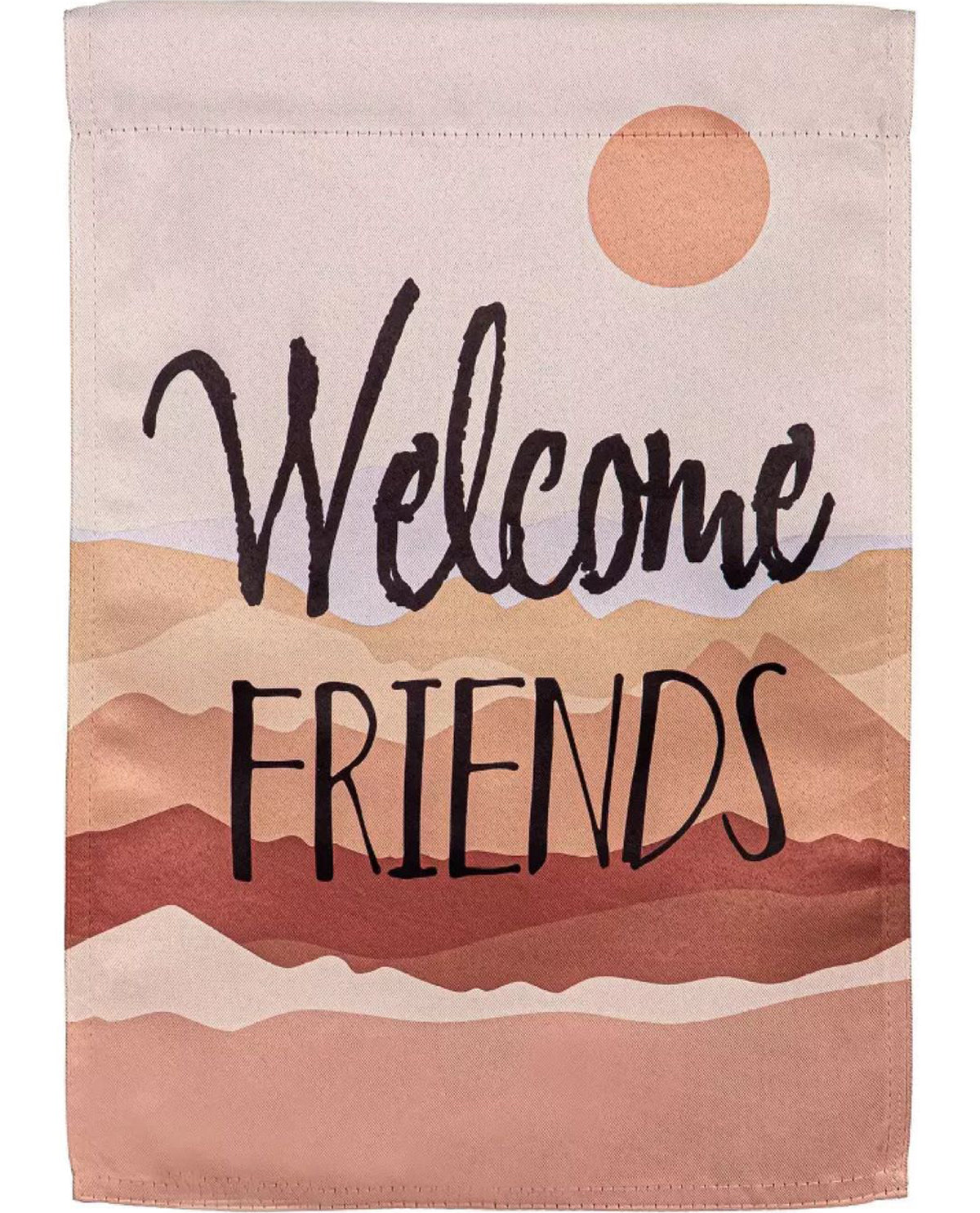 Friends Welcome Suede Garden Flag