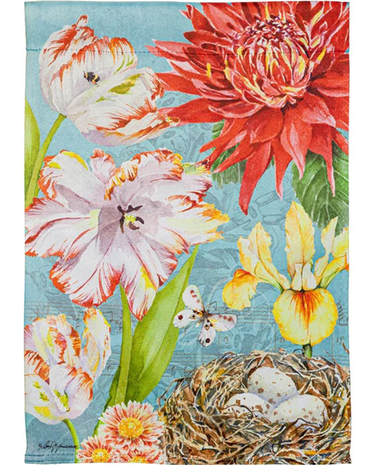 Fleur Net Suede Garden Flag