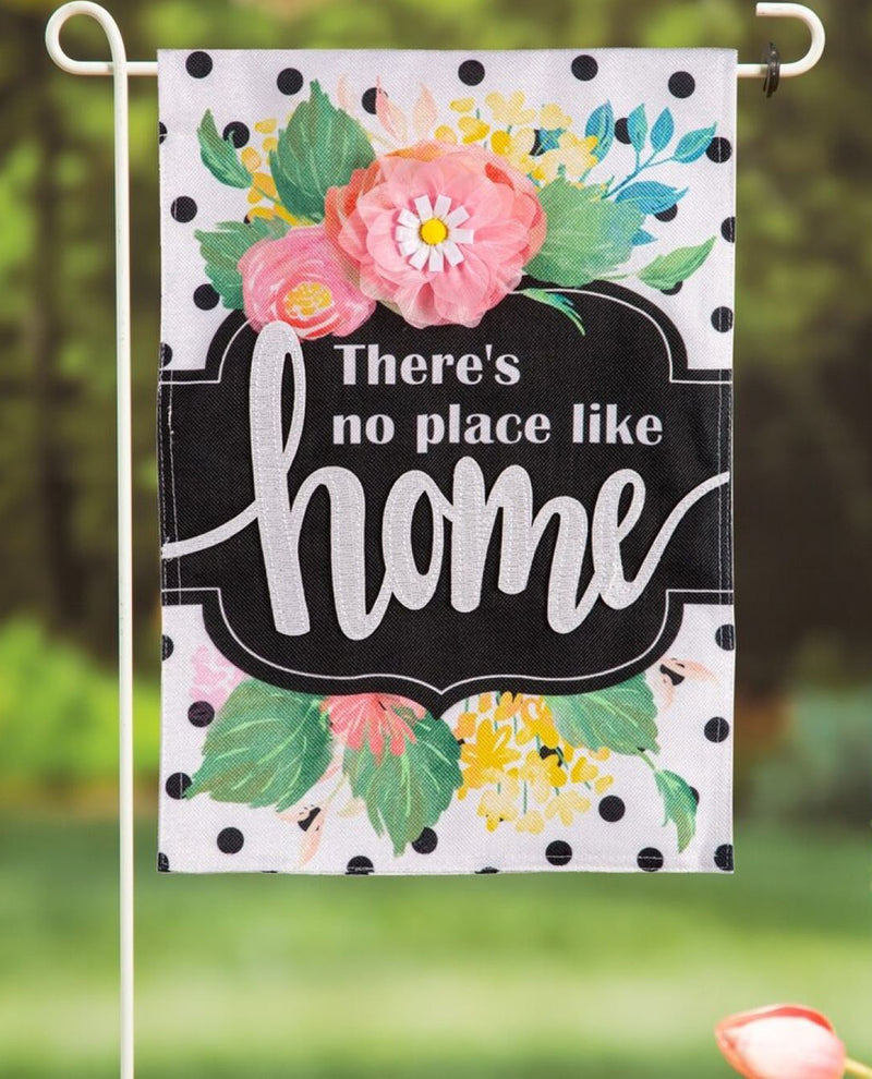 Floral Home Burlap Garden Flag