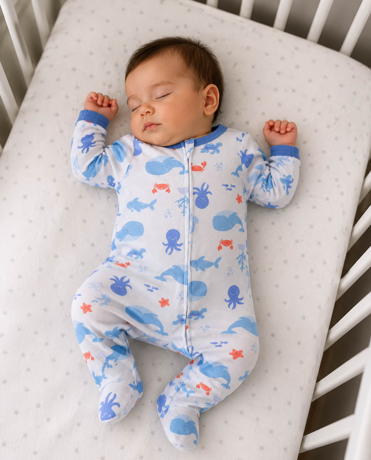 Baby Views Cotton Coveralls - Dolphin Octopus
