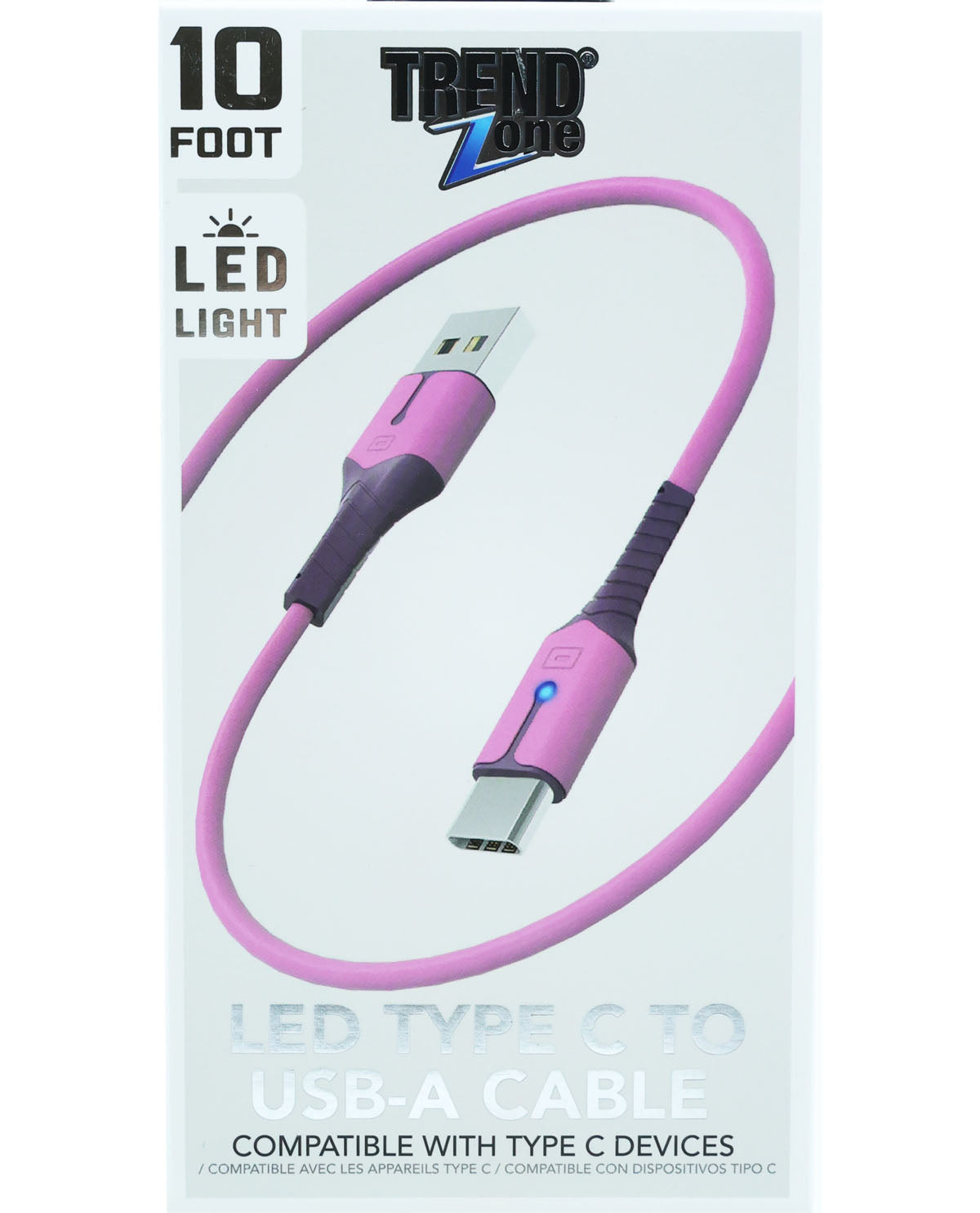10Ft. Type-C Sync & Charge Cable with LED Light