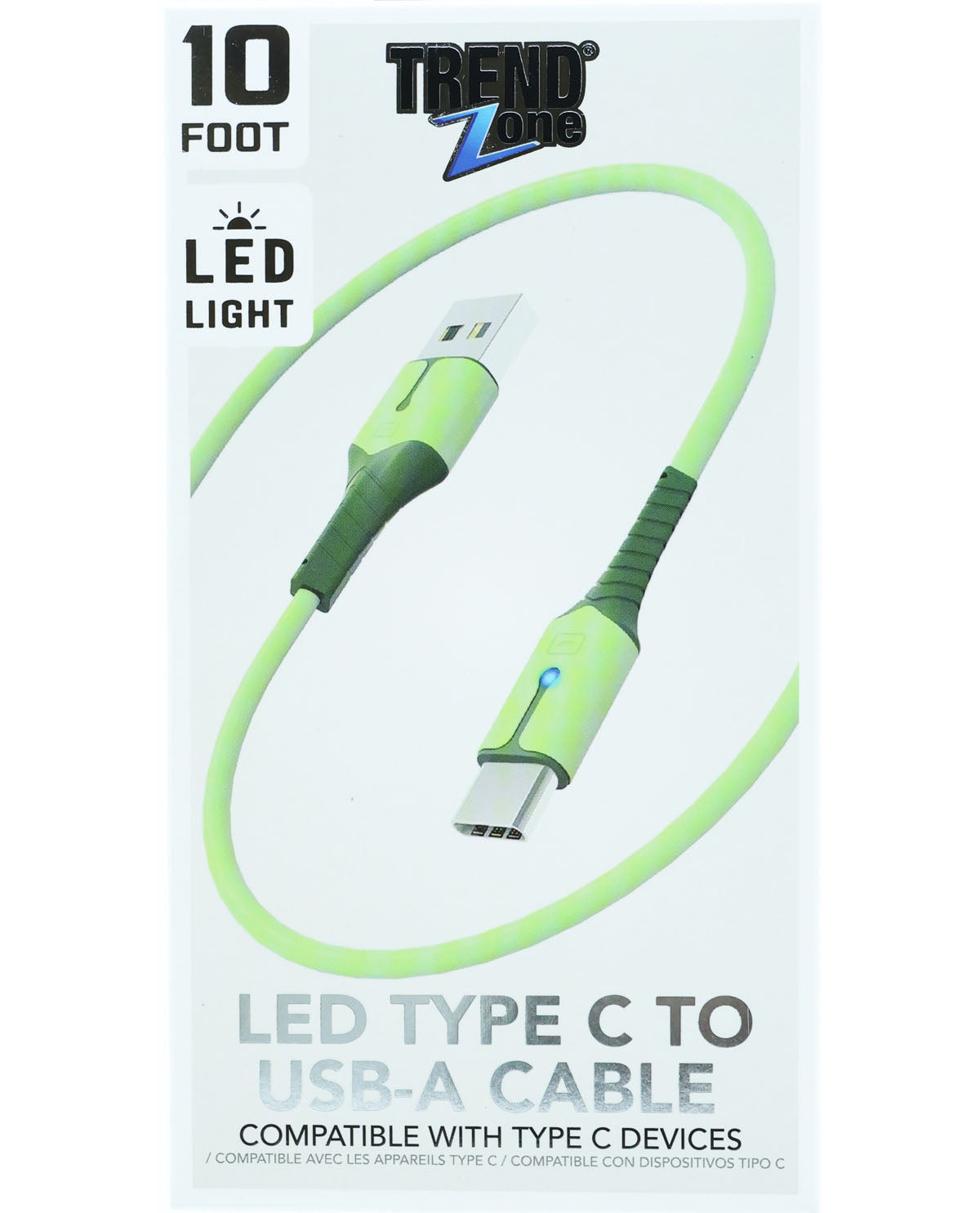 10Ft. Type-C Sync & Charge Cable with LED Light