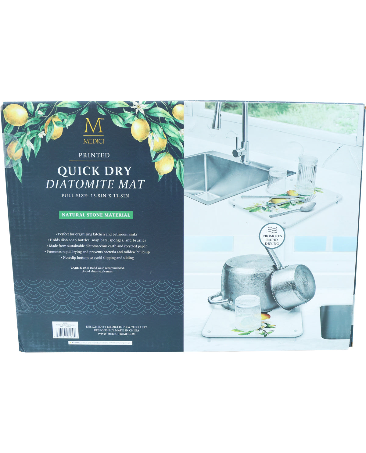 Lemons Diatomite Kitchen Drying Mat