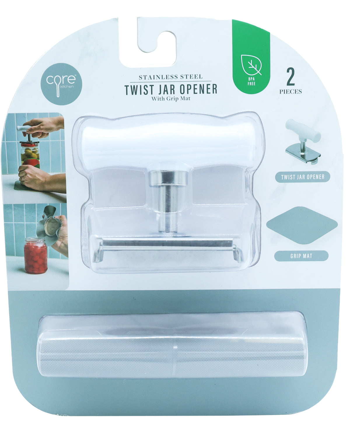 Twist Jar Opener with Charcoal Grip Mat Set