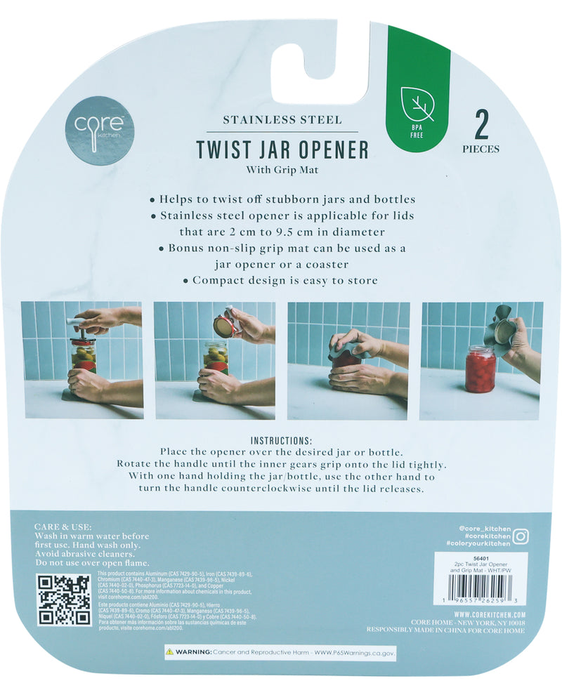 Twist Jar Opener with Charcoal Grip Mat Set