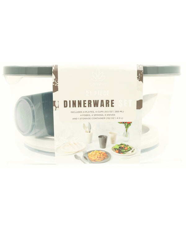 On-The-Go Charcoal Dinnerware Set