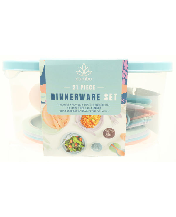 Light Blue On-The Go Dinnerware Set