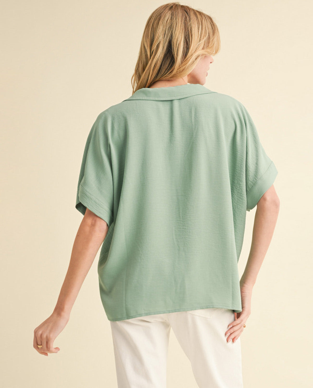 Solid Collared Dolman Top