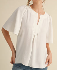 Solid Split Neck Top