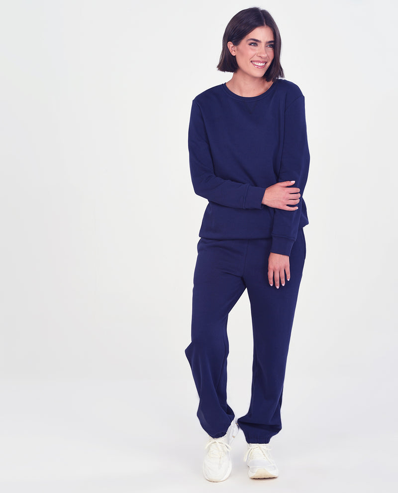 Speculation Solid Basic Fleece Crew Neck Pullover