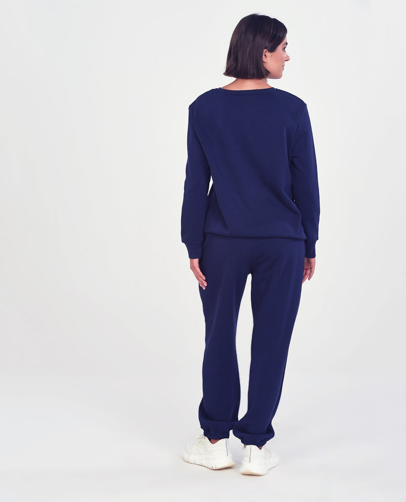 Missy Solid Assorted Basic Fleece Crew Neck Pullovers