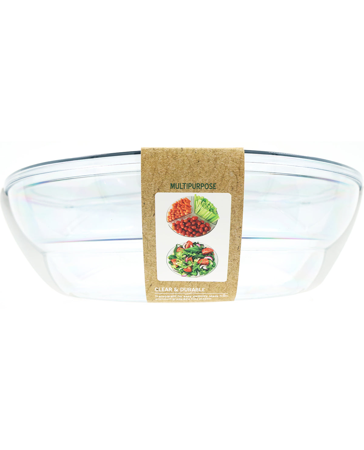 3-Compartment Round Store & Serve Container with Removable Lid