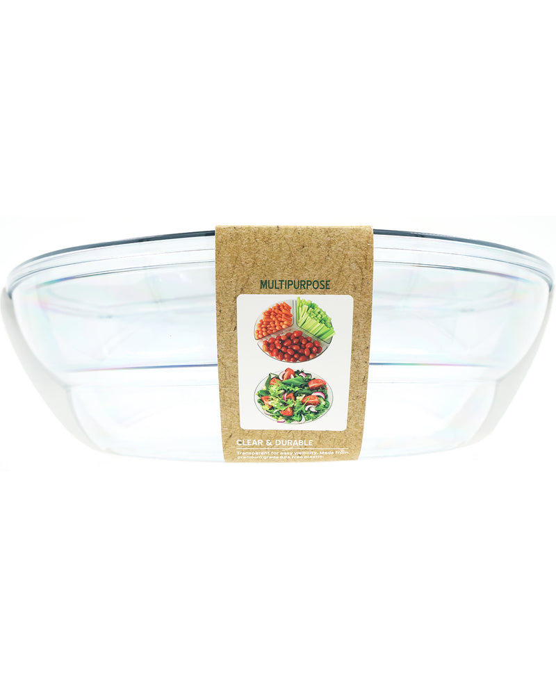 3-Compartment Round Store & Serve Container with Removable Lid
