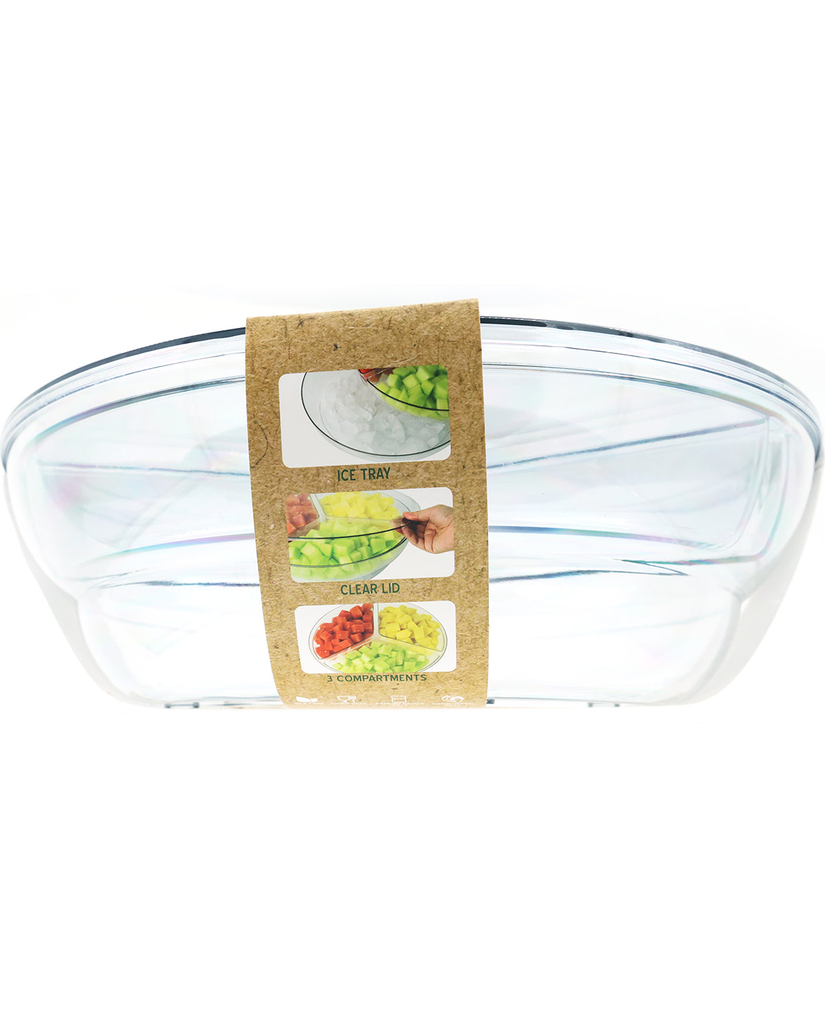 3-Compartment Round Store & Serve Container with Removable Lid