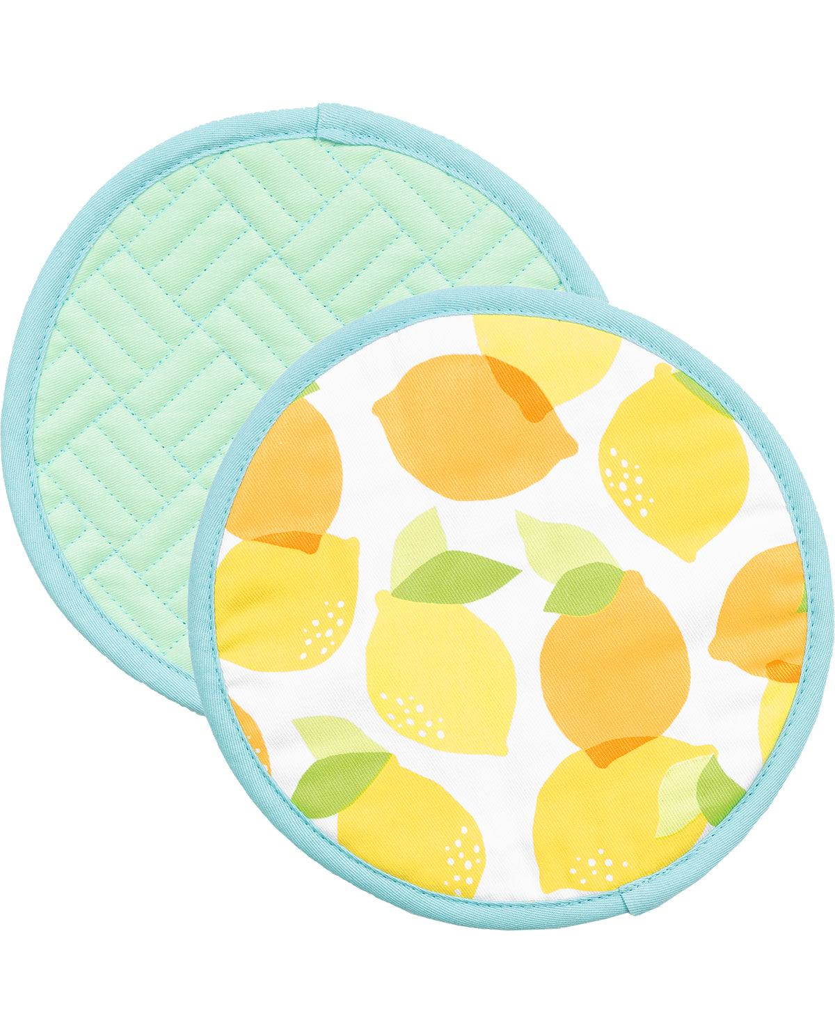 Citron Toss Round Potholder Set