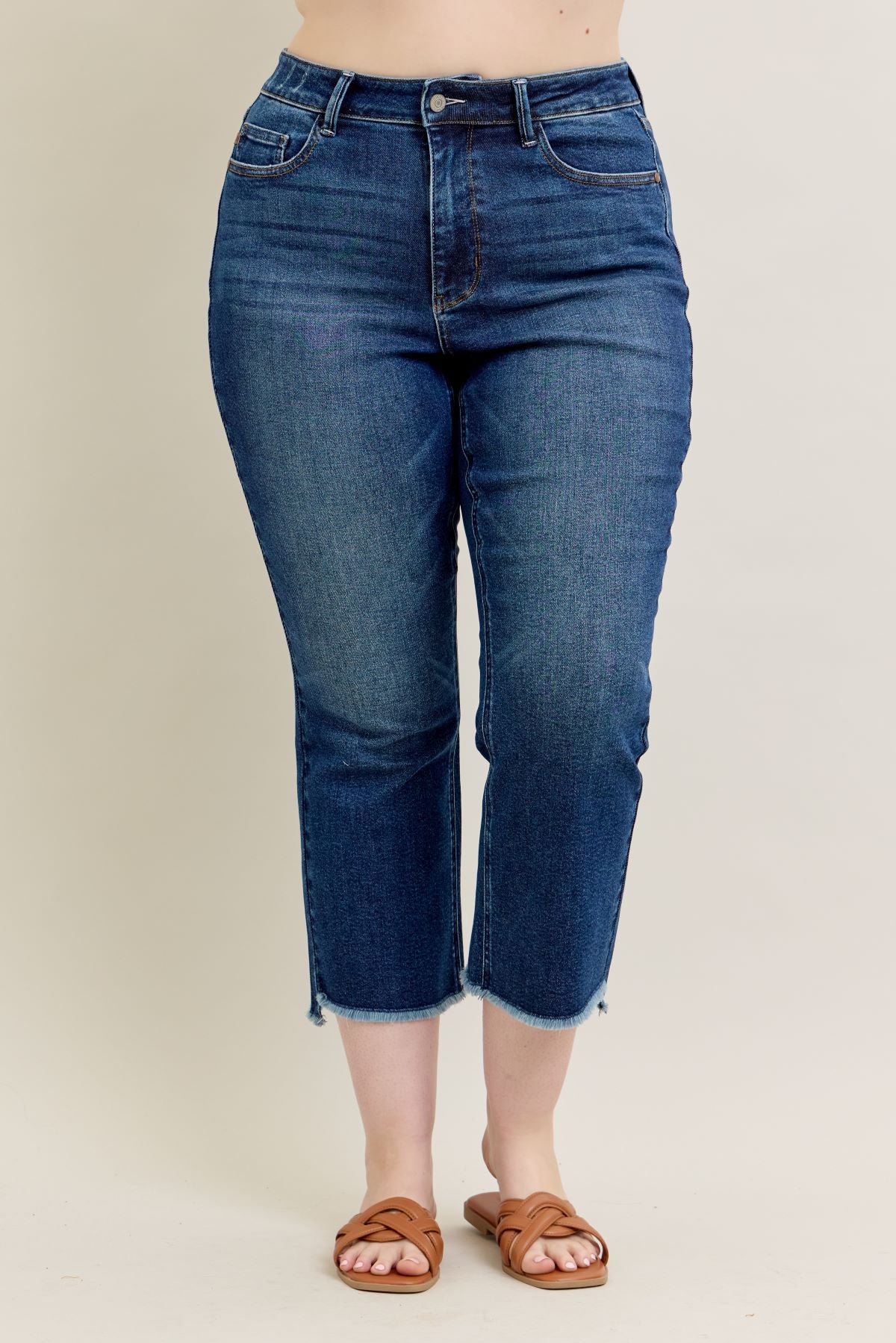 Judy Blue Plus High Waist Vintage Wash Kick Flare Jean