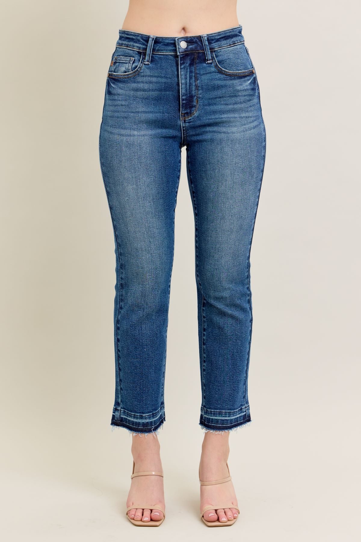 Judy Blue High Waist Release Hem Kick Flare Jeans