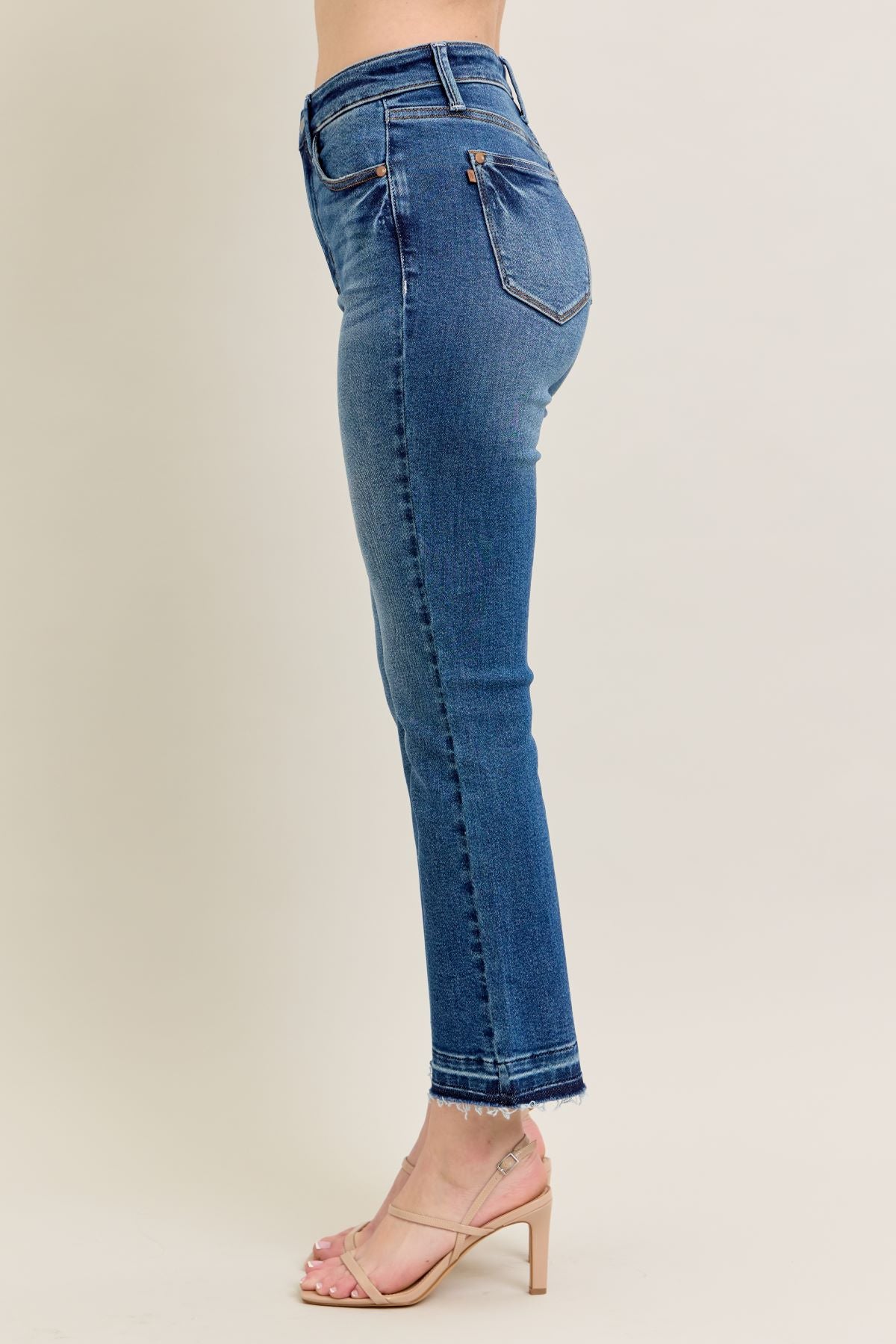 Judy Blue High Waist Release Hem Kick Flare Jeans