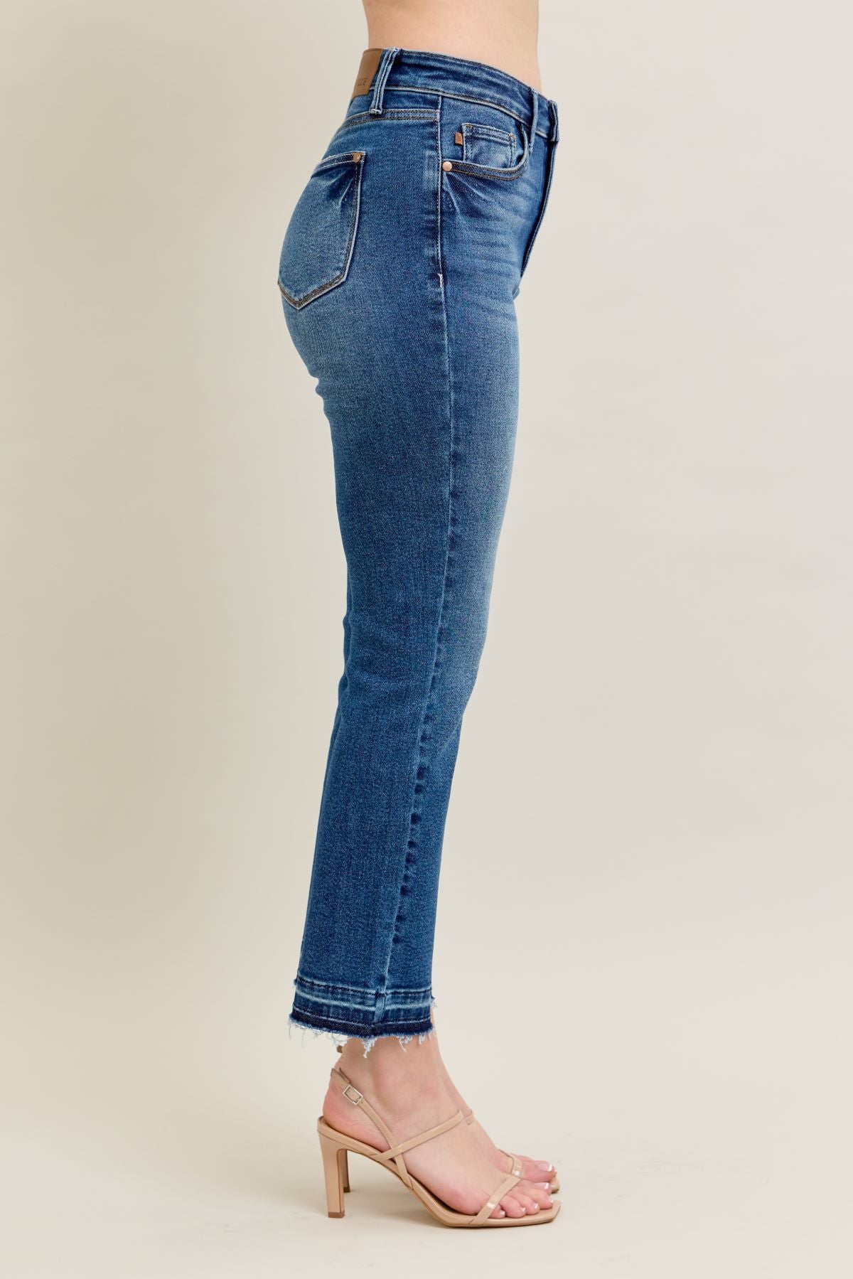 Judy Blue High Waist Release Hem Kick Flare Jeans