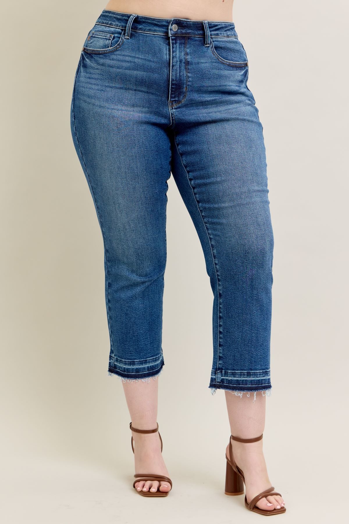 Plus Judy Blue High Waist Release Hem Kick Flare