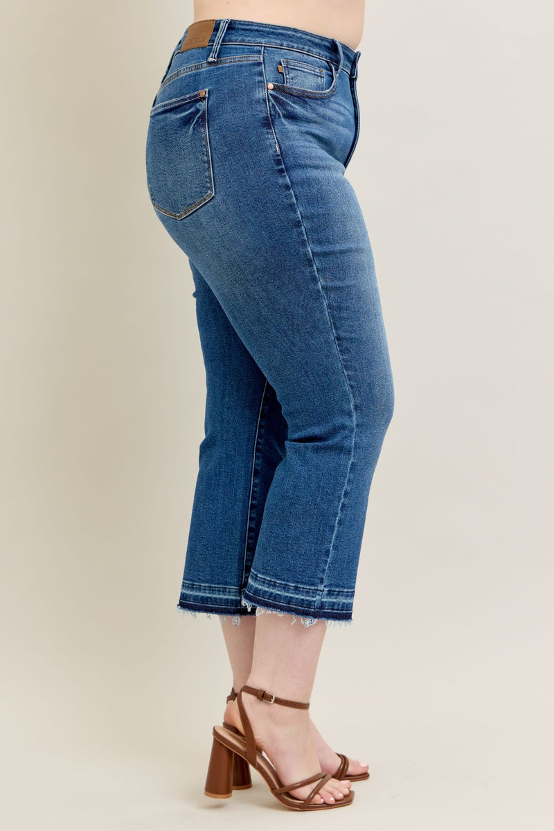 Plus Judy Blue High Waist Release Hem Kick Flare