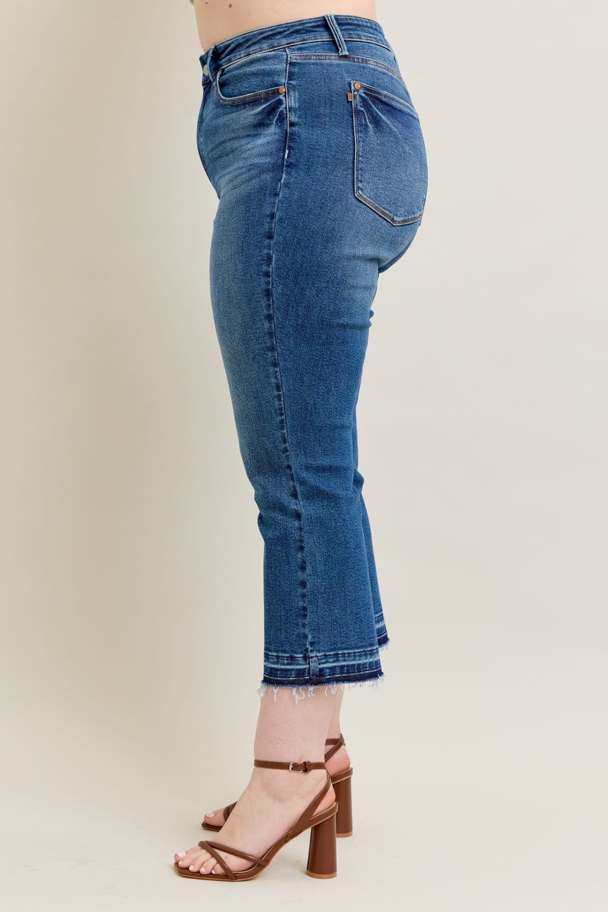 Plus Judy Blue High Waist Release Hem Kick Flare