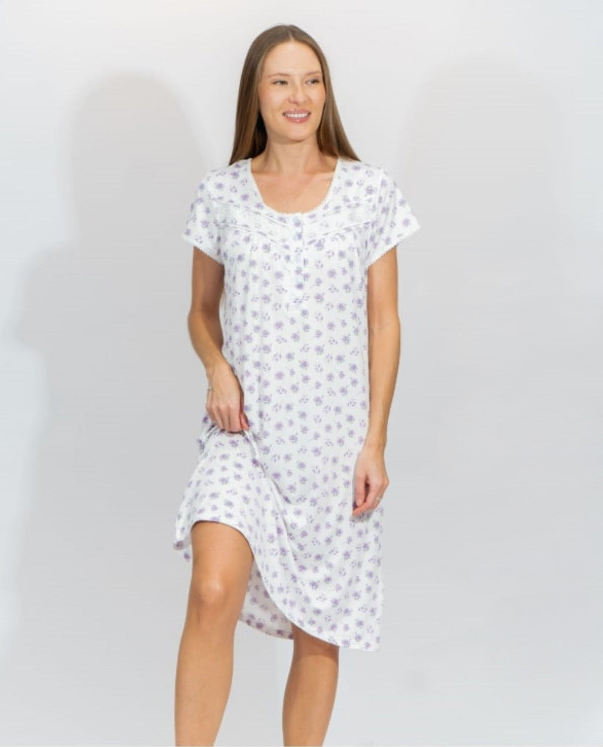 Body Touch Short Sleeve Gown