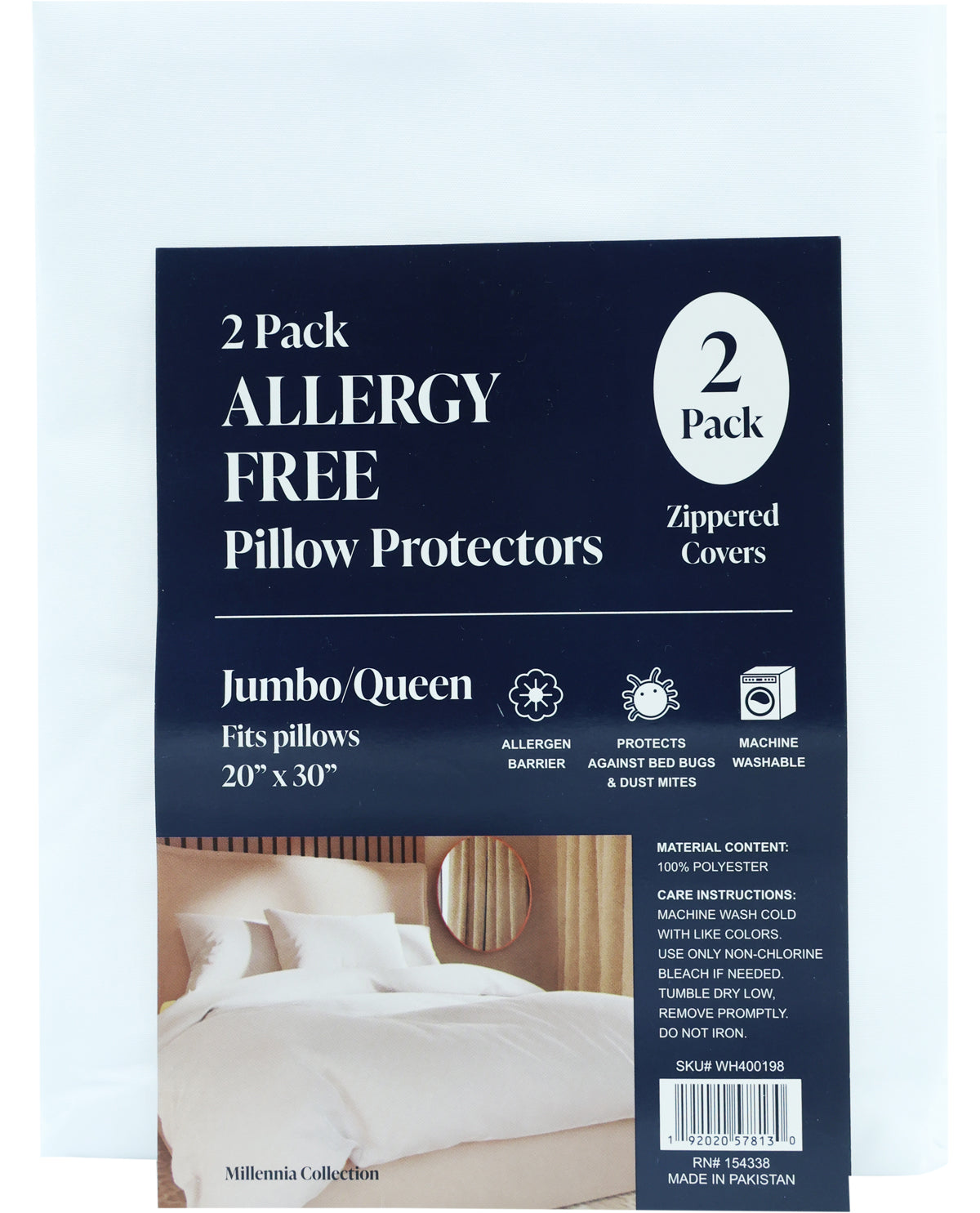 Jumbo/Queen Allergy-Free Pillow Protector Set