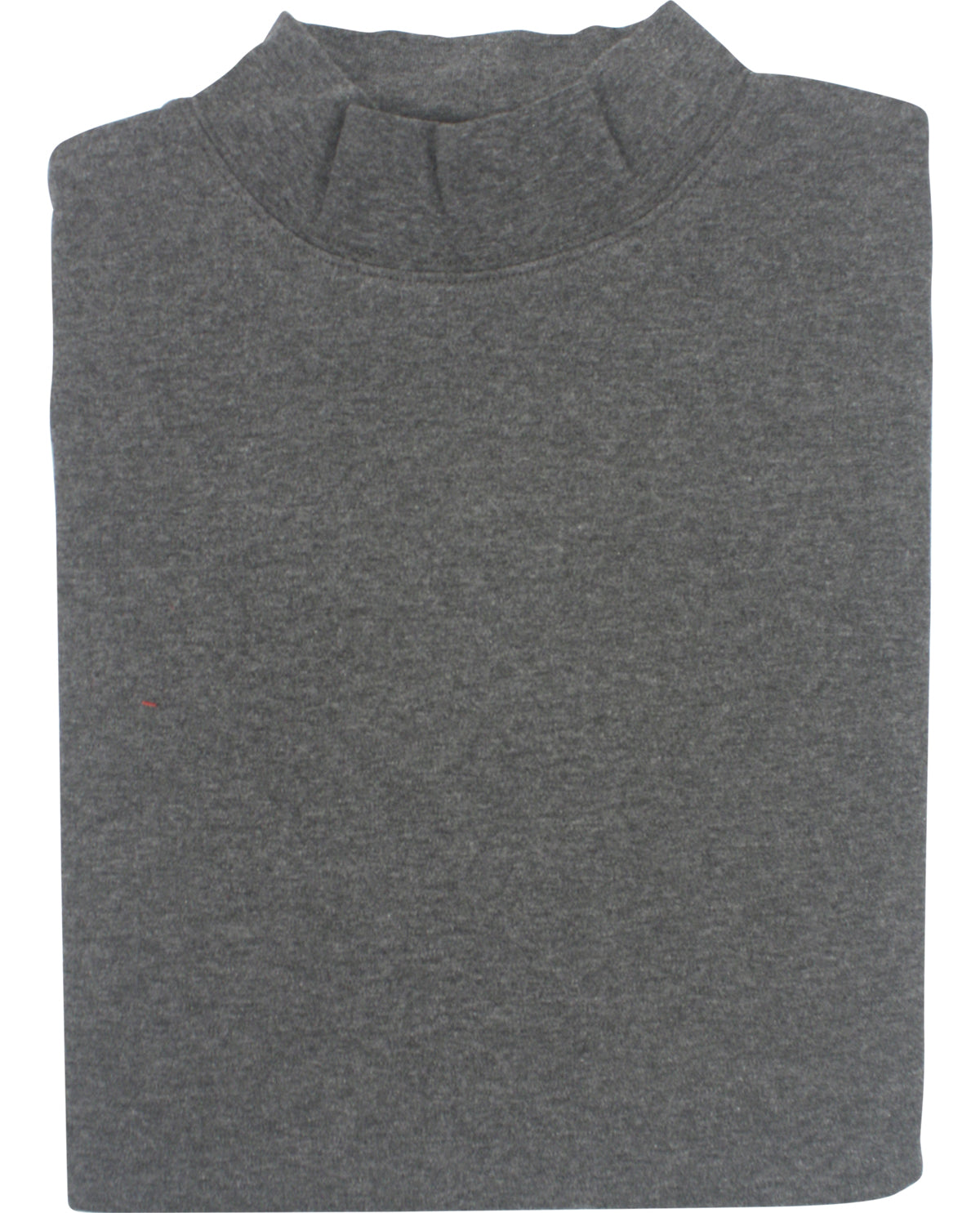 Folded gray turtleneck shirt on a white background