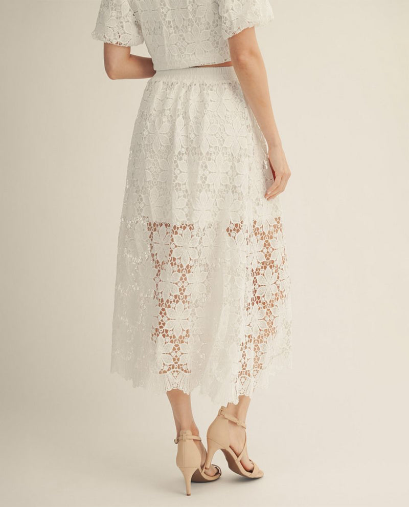 Jodifl Solid Lace Skirt Off White