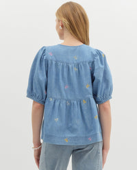 Embroidered Bow Top