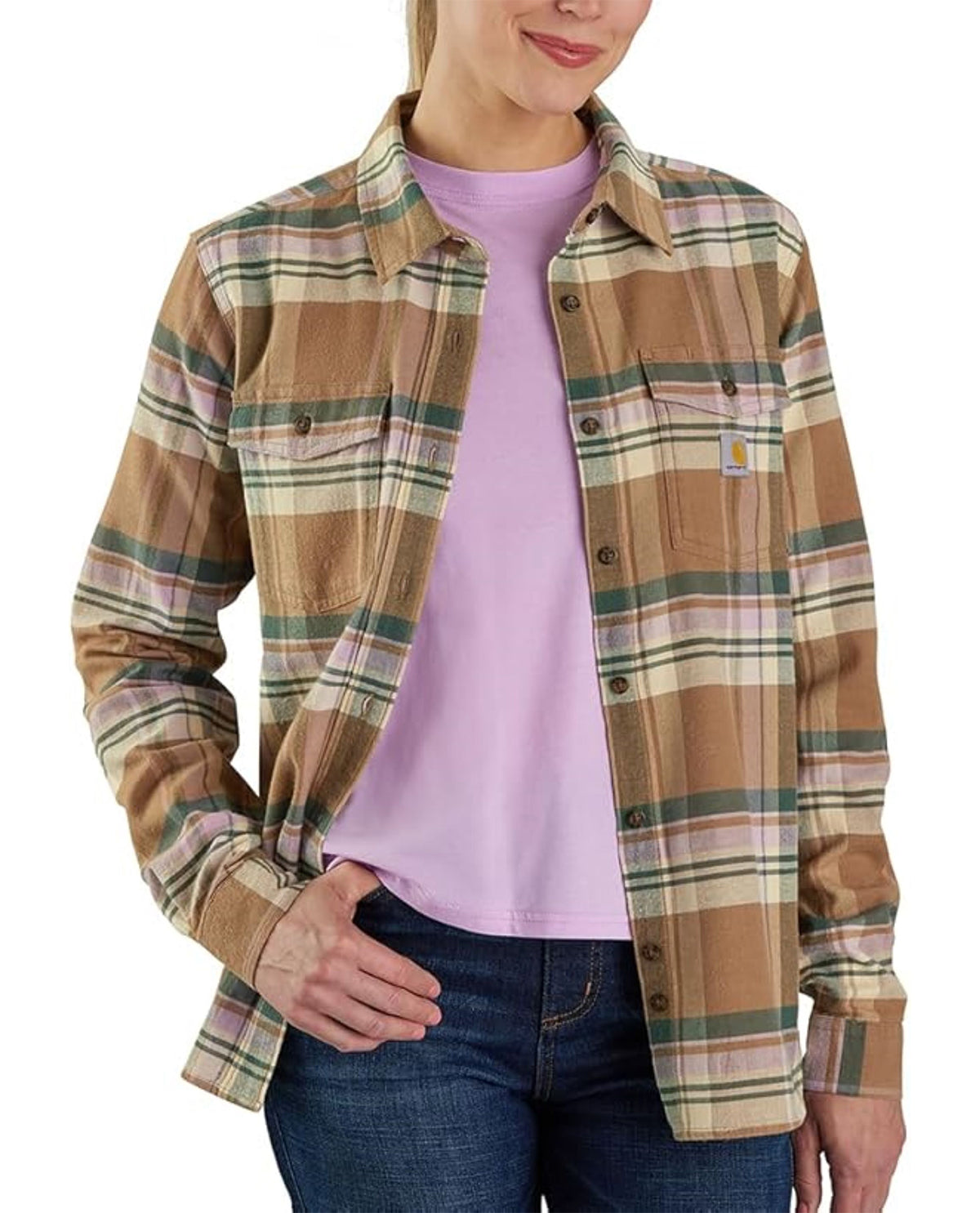 Carhartt Women's Tencel Fiber Series Relaxed Fit Plaid Flannel Shirt