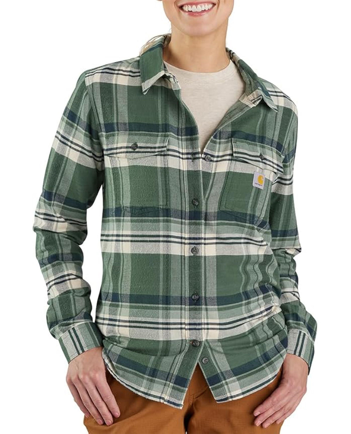 Carhartt Women's Tencel Fiber Series Relaxed Fit Plaid Flannel Shirt
