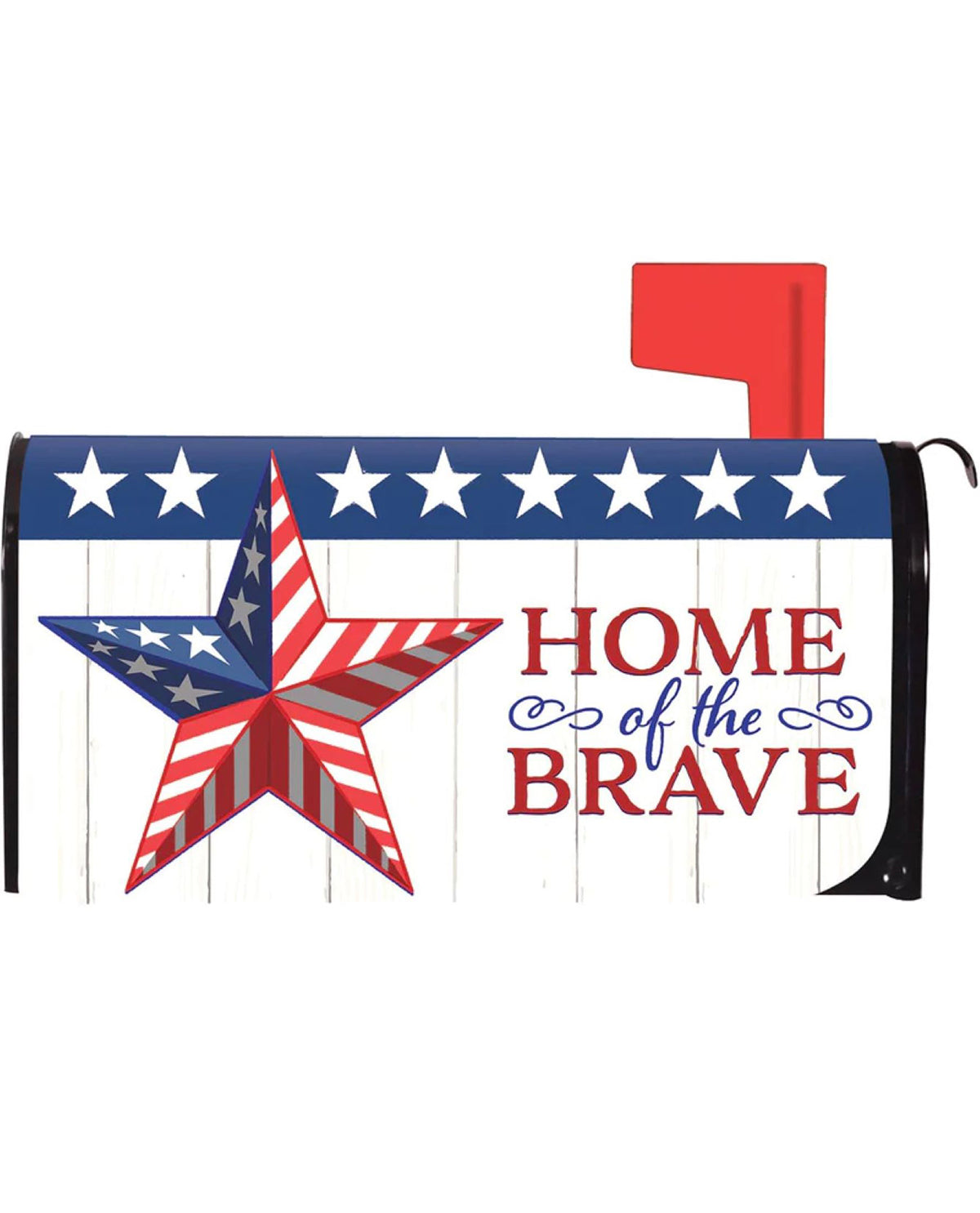 Home of the Brave Patriotic Star Mailbox Cover