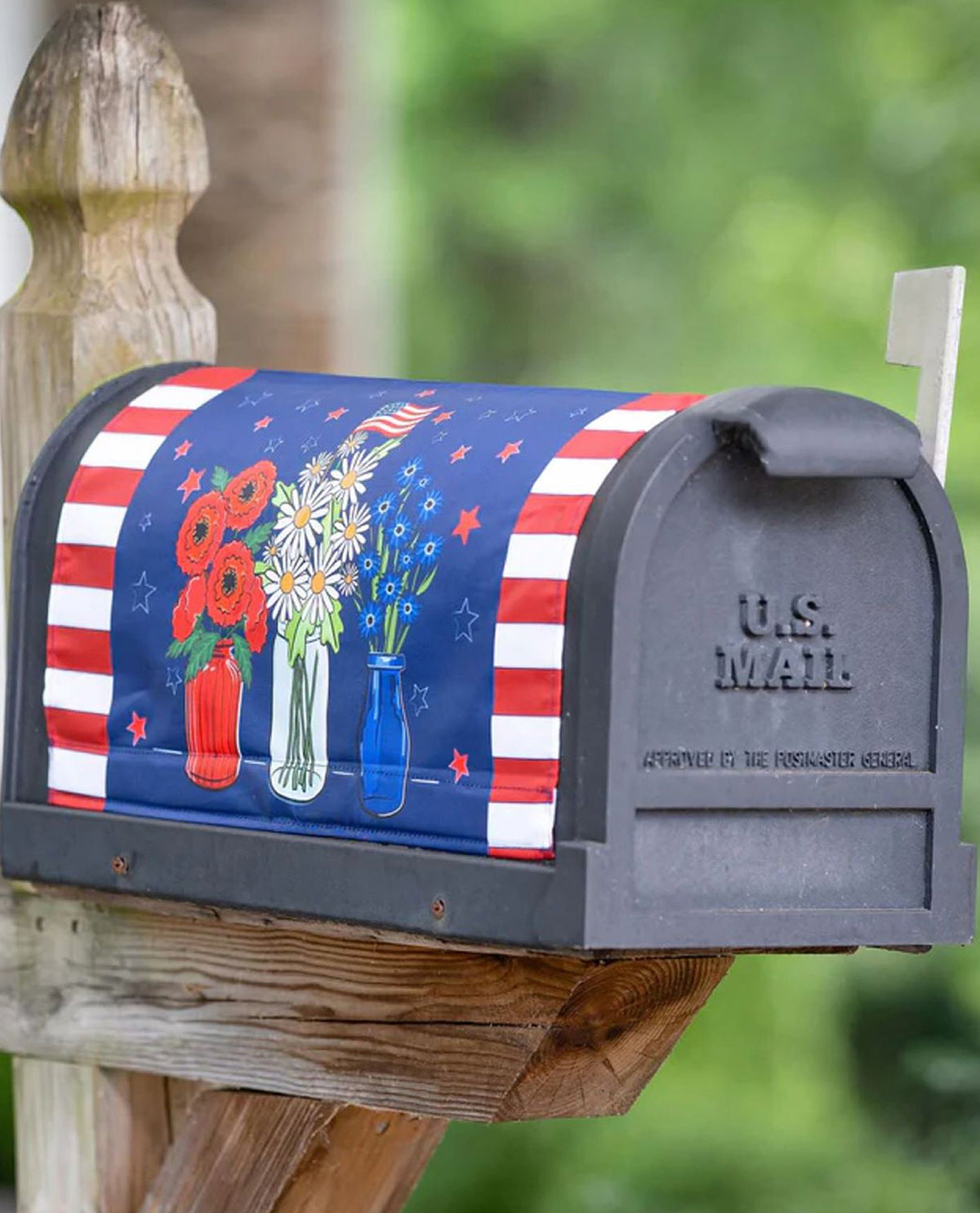 Patriotic Floral Mailbox Cover