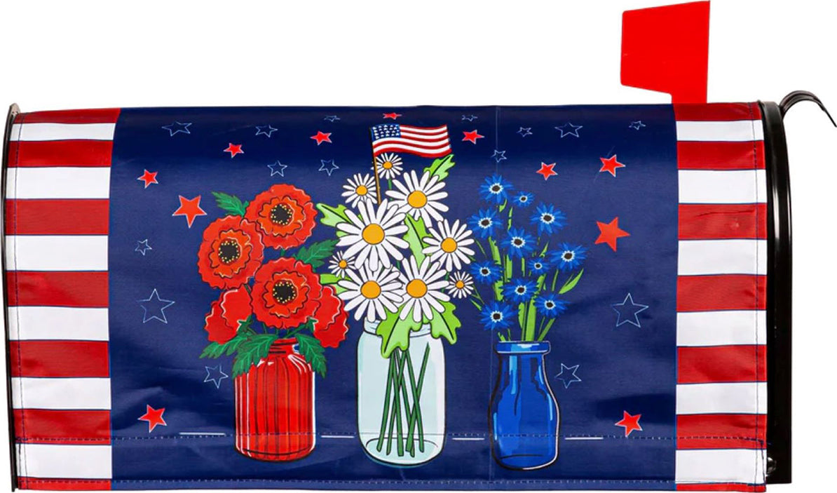 Patriotic Floral Mailbox Cover