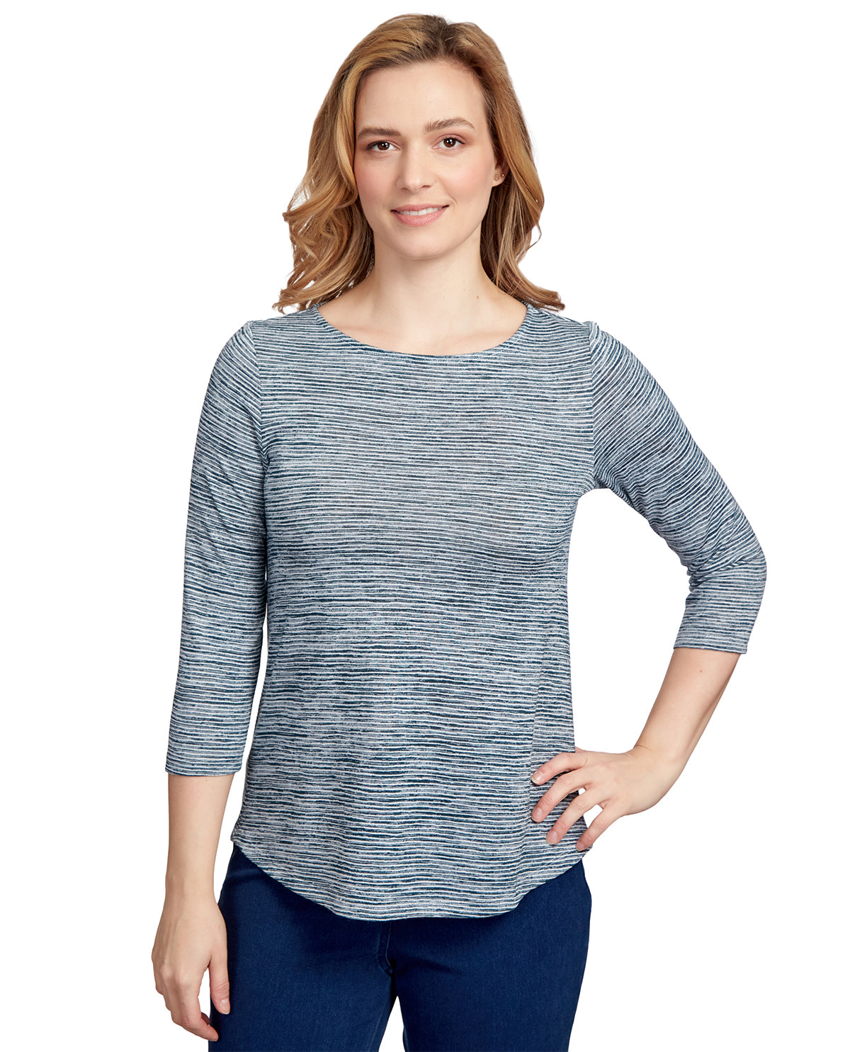 Ruby Road Missy Must Haves Dyed Stripe Knit Top