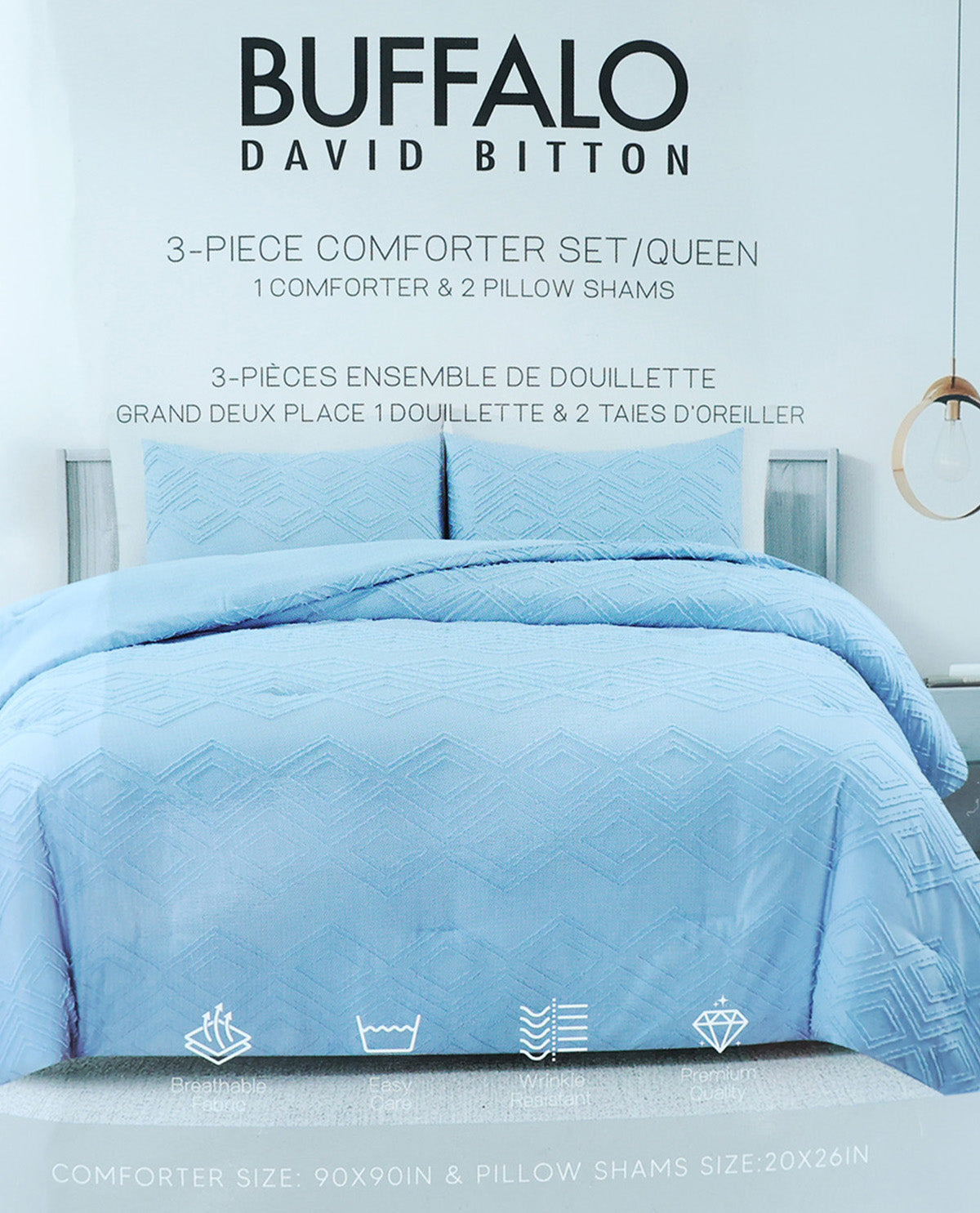 Queen Blue Dolenson Comforter Set
