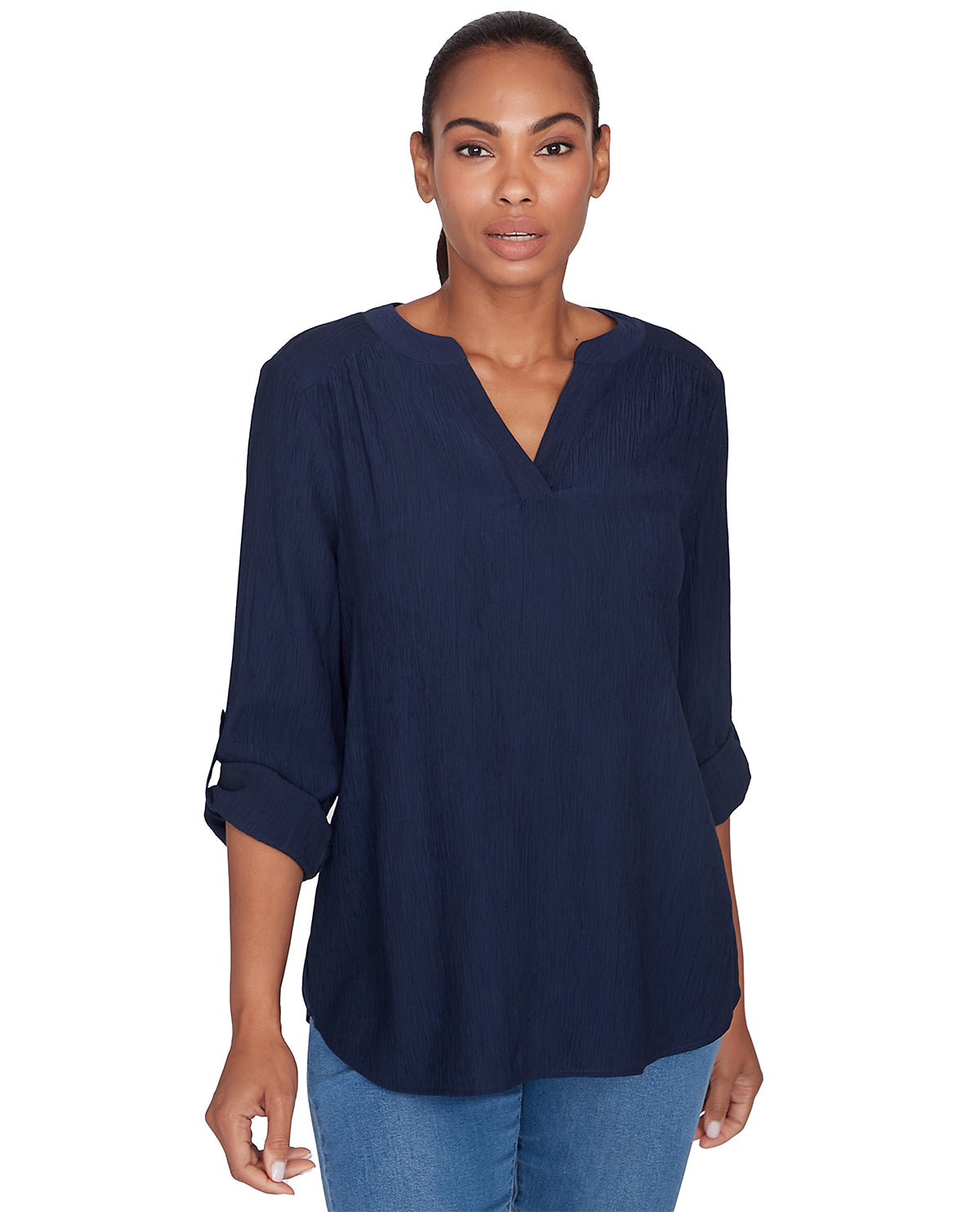 Ruby Road Missy Global Luxe Solid Gauze Woven Top